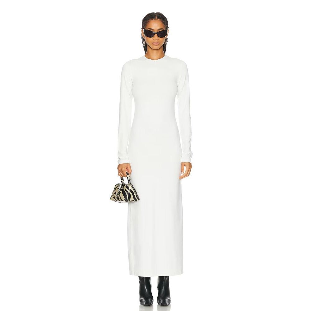 ACNE STUDIOS Long Sleeve Maxi Dress in Off White Size Large‎ NWT